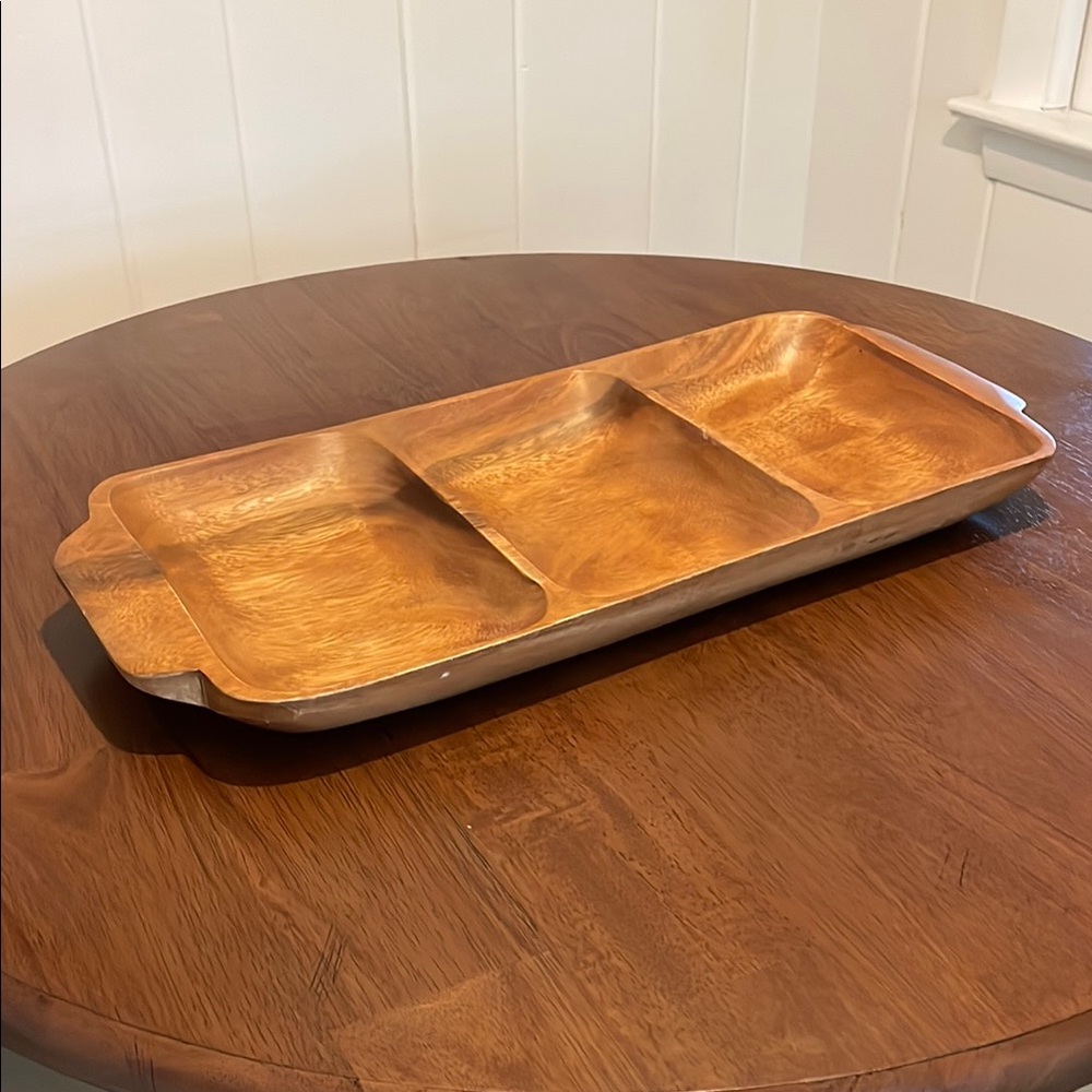 Wooden Divided Serving Tray
